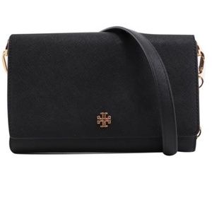 NWOT Tory Burch Black Crossbody Emerson Chain Bag Wallet